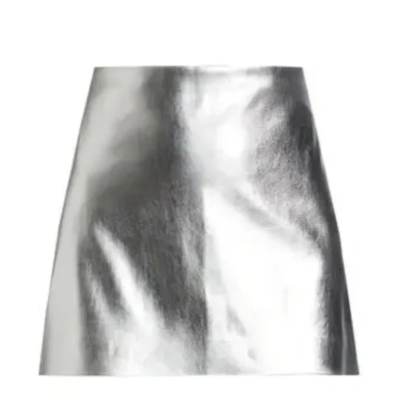 Alice + Olivia Elana Metallic Faux Leather Miniskirt Mini